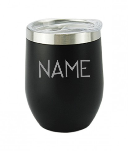 Black Custom Name Personalised Vacuum Insulated Stainless Steel Tumbler 